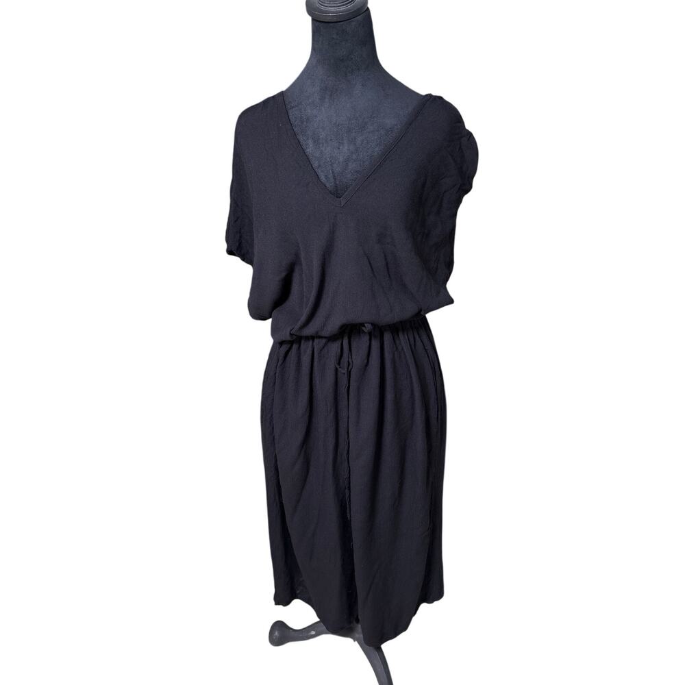 tonle Zero Waste V-Neck Drawstring Waist Midi Dress M